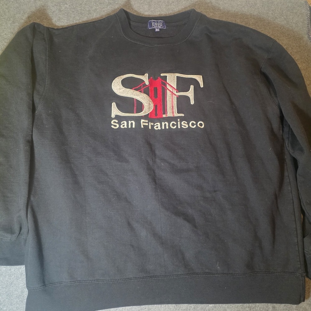 Vintage Ocean Beats Sportswear San Francisco Crewneck Sweatshirt XL B1